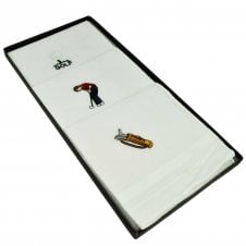 100% Cotton Men's Handkerchief 3-Pack Set - Golf Theme