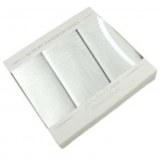 100% Cotton Men's Handkerchief 3-Pack Set - White