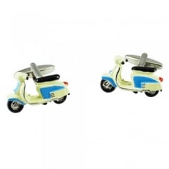 1967 Cream & Blue Lambretta Scooter Novelty Cufflinks
