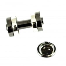 2 Tone Dumbbell Lapel Pin Badge