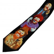 3 Clowns on Black Men's Novelty Tie