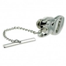 30th Birthday Gift Number 30 Tie Tac - Rhodium Plated with Crystal