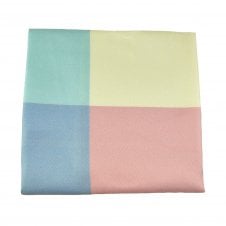 4-Way Pocket Square Handkerchief - Cream, Dusky Pink, Vivid Sky Blue & Aqua