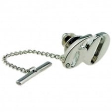 60th Birthday Gift Number 60 Tie Tac - Rhodium Plated with Crystal