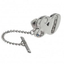 80th Birthday Gift Number 80 Tie Tac - Rhodium Plated with Crystal