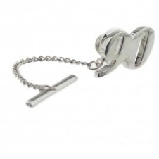 90th Birthday Gift Number 90 Tie Tac - Rhodium Plated with Crystal