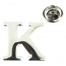 Alphabet Letter K Lapel Pin Badge