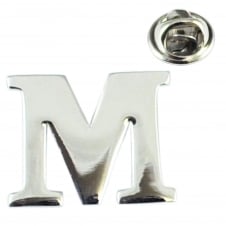Alphabet Letter M Lapel Pin Badge