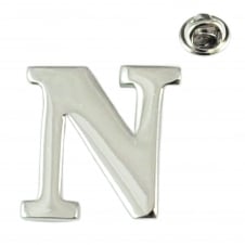 Alphabet Letter N Lapel Pin Badge