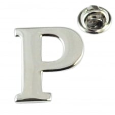 Alphabet Letter P Lapel Pin Badge