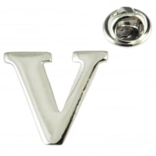 Alphabet Letter V Lapel Pin Badge