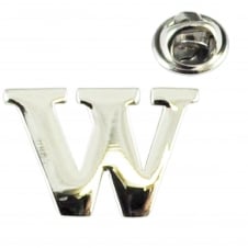 Alphabet Letter W Lapel Pin Badge