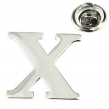 Alphabet Letter X Lapel Pin Badge