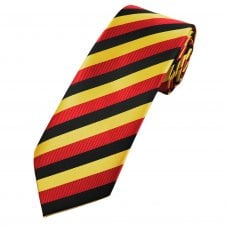 Amber, Red & Black Striped Men's Tie