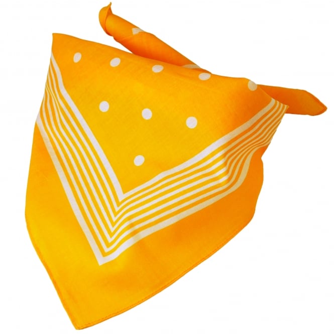 Amber With White Stripes & Polka Dot Bandana Neckerchief