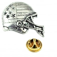American Football Helmet Pewter Lapel Pin Badge