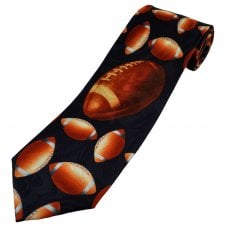American Football Navy Blue Men's Novelty Tie