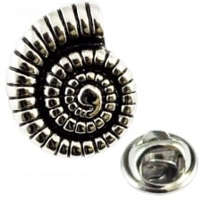 Ammonite Fossil Lapel Pin Badge