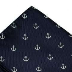 Anchor Navy Blue Pocket Square Handkerchief