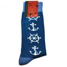 Anchor & Ship Wheel Men's Novelty Socks