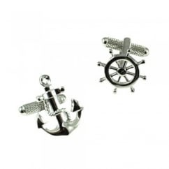 Anchor & Ship Wheel Novelty Cufflinks