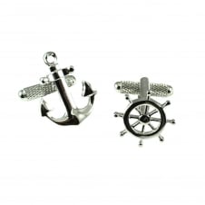 Anchor & Wheel Novelty Cufflinks
