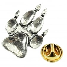 Animal Paw Print Pewter Lapel Pin Badge
