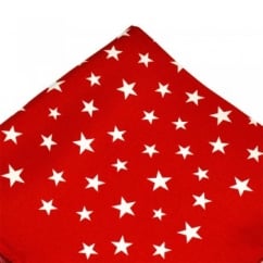 Antonio Boselli Red & White Star Patterned Pocket Square Handkerchief