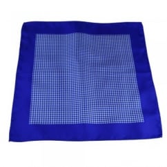 Antonio Boselli Royal Blue & White Checked Pocket Square Handkerchief