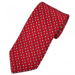 Atelier F&B Dog Red Men's Silk Designer Tie