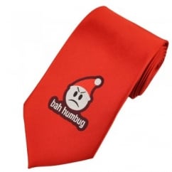 Bah Humbug Red Novelty Christmas Tie