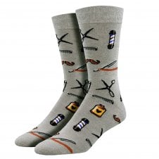 Barber Shop Grey Luxury Men's Bamboo Socks