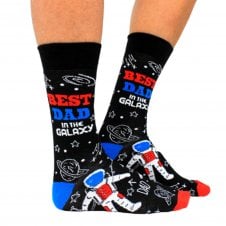 Best Dad in the Galaxy Father's Day Gift Men's Novelty Socks