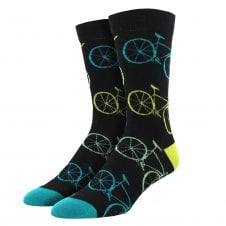 Bicycle Cyclist Black Luxury Bamboo Men's Socks