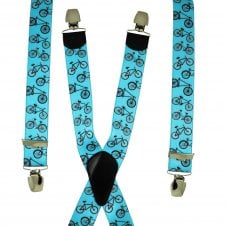 Bicycles on Blue Men's Trouser Braces