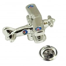 Biplane with Roundels Lapel Pin Badge