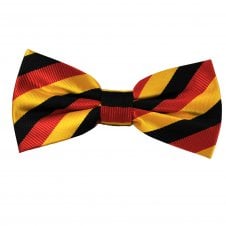 Black, Amber & Red Striped Men's Bow Tie