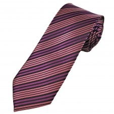 Black, Bright Pink & Magenta Pink Stripe Men's Tie