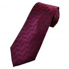 Black & Bright Pink Patterned Men's Extra Long Tie