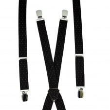 Black, Brown & White Polka Dot Men's Trouser Braces