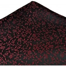 Black & Burgundy Floral Pattern Pocket Square Handkerchief