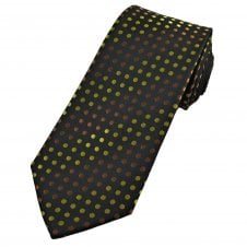 Black, Copper & Gold Polka Dot Men's Extra Long Tie