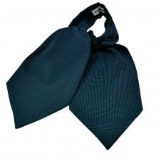 Black & Dark Turquoise Square Pattern Day Cravat