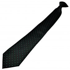 Black & Forest Green Polka Dot Men's Clip On Tie