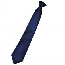 Black & French Navy Pattern Men's Clip On Tie