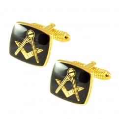 Black & Gold Masonic Novelty Cufflinks