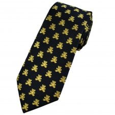 Black & Gold Teddy Bear Men's Luxury Silk Tie