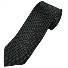 Black, Grey & Silver Micro Checked Luxury Silk Men's Tie