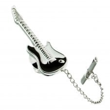 Black Guitar Musical Instrument Tie Tac