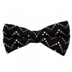 Black & Ivory Polka Dot Silk Bow Tie
